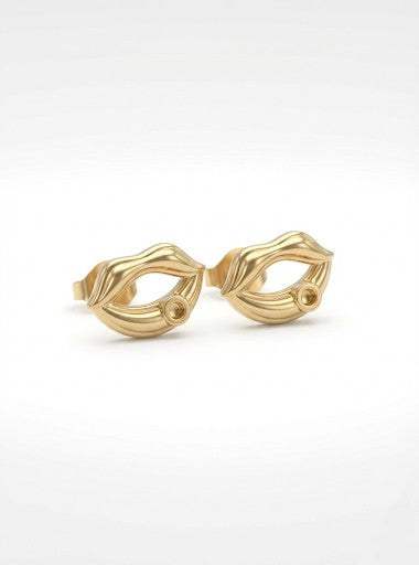 Golden Whisper Kiss Earrings
