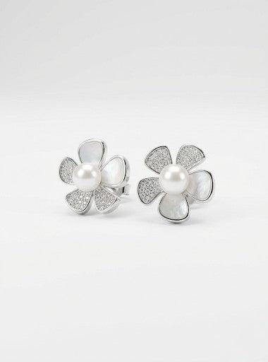 Lunara Silver Sculpt Studs