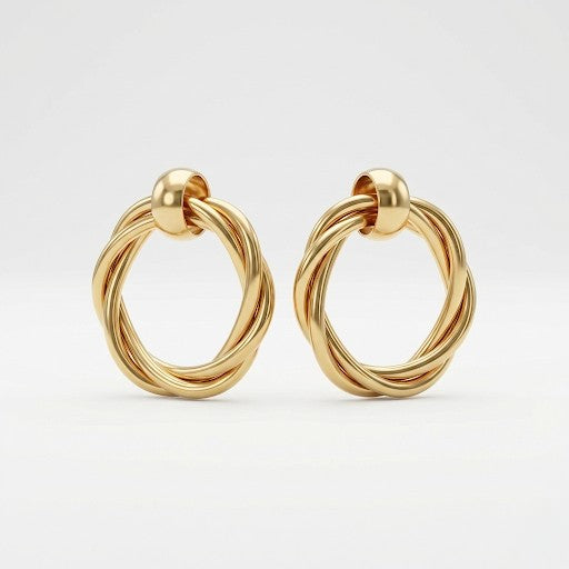 Calista Gold Sculpt Studs