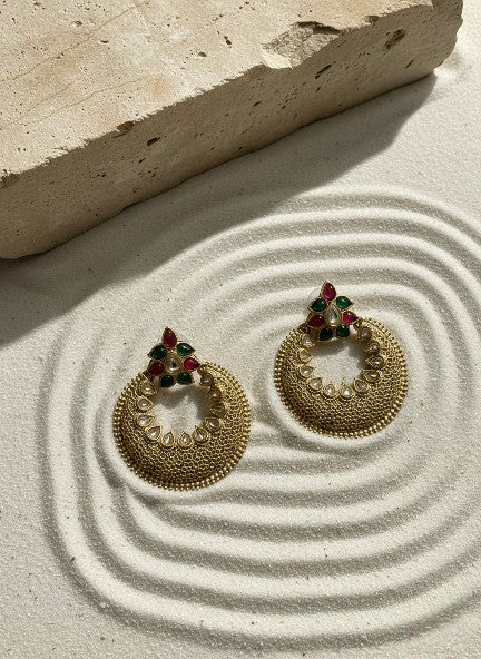 Royal Kundan Chandbali Earrings